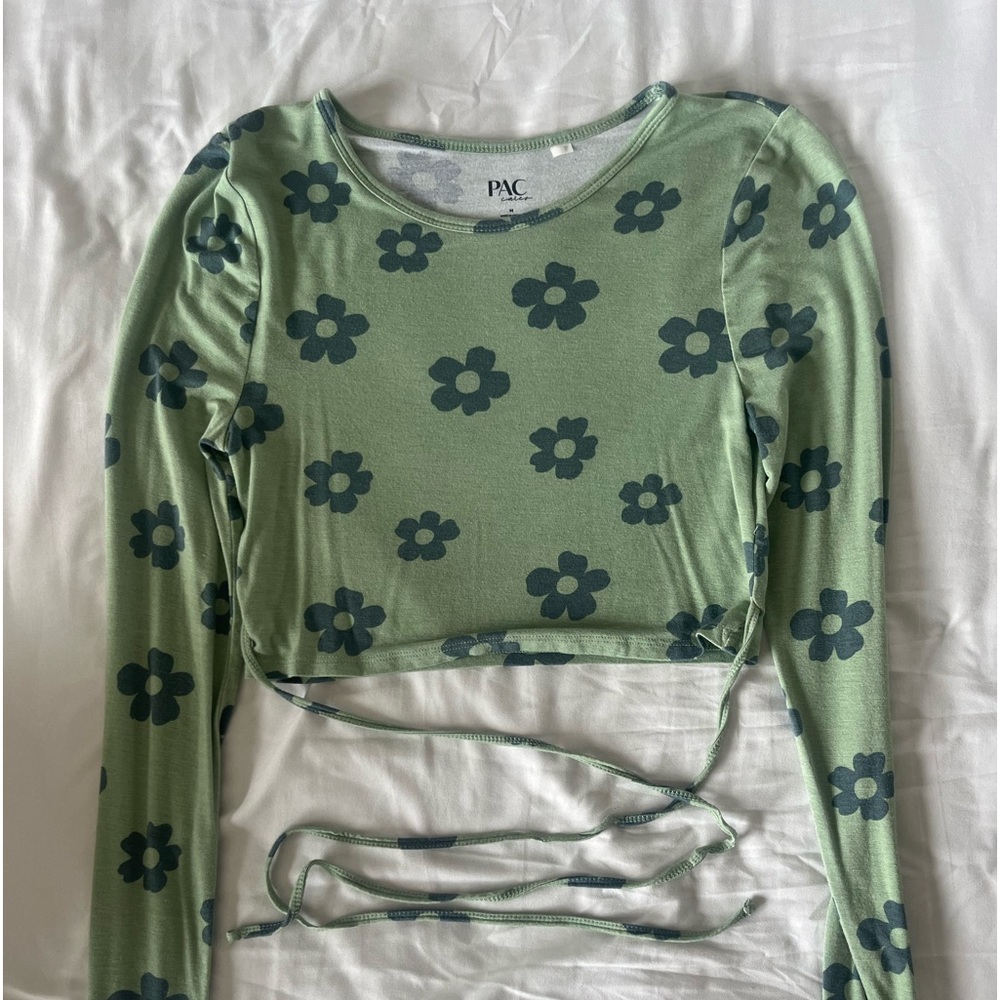PACSUN GREEN CROP TOP | SIZE MEDIUM
